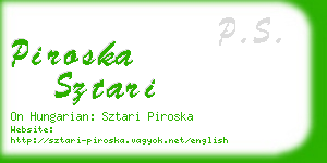piroska sztari business card